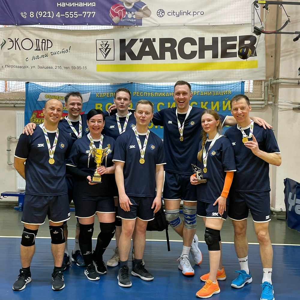 1 место на турнире по волейболу Карельского регионального отделения всероссийского электропрофсоюза